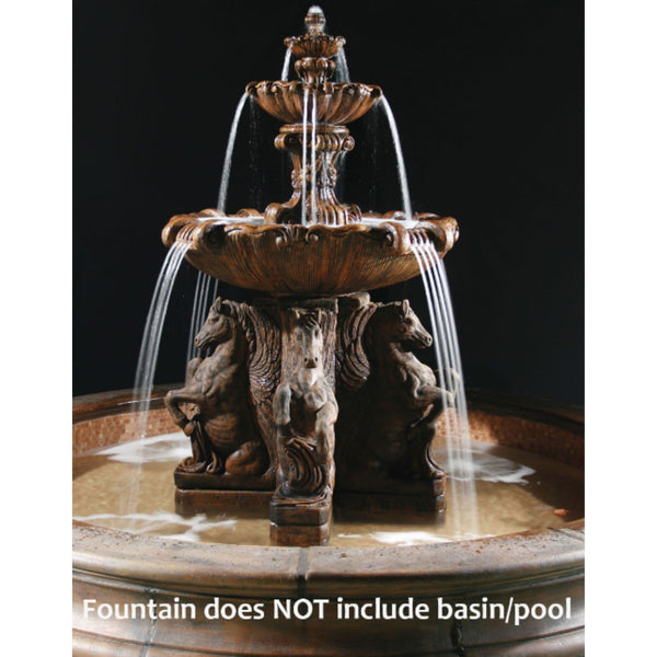 2-Tier Cavalli Outdoor Water Fountain for Pond (without basin coping components) With Black Background With Label