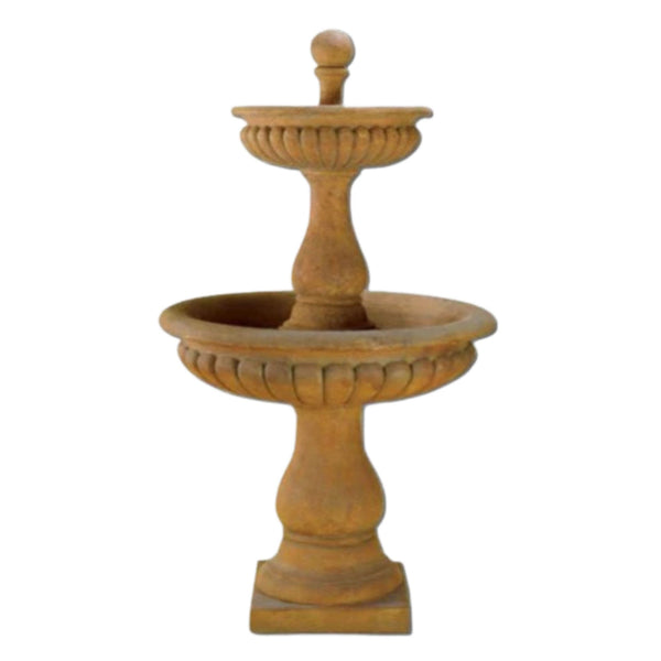 Dorica Two Tier Outdoor Water Fountain With Plain White Background