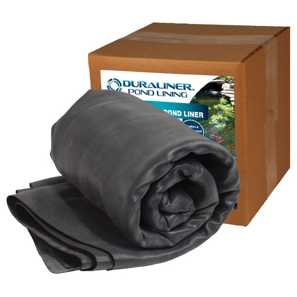 EasyPro Boxed DuraLiner 45mil EPDM Rubber Pond Liner Plain White Background - Kit