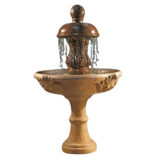 Fiore Stone Cobra Tiered Garden Fountain With Plain White Background