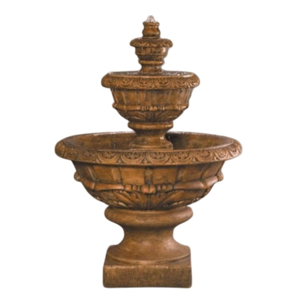 Fiore Stone Roma Cast Stone Outdoor Fountain With Plain White Background