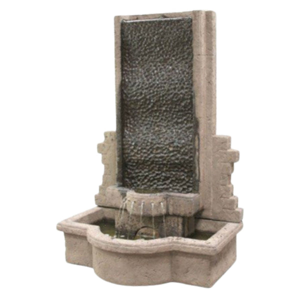 Fiore Stone Tranquility Wall Outdoor Fountain With Plain White Background