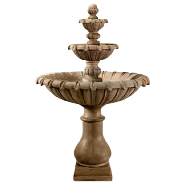 Grand Chateau Three Tier Fountain With Plain White Background