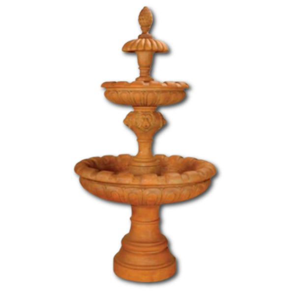Grimaldi Lion Three Tier Fountain With Plain White Background