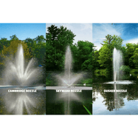 Thumbnail for Scott Aerator Triad Pond Fountain With Gusher, Skyward, & Cambridge Nozzles On The Water