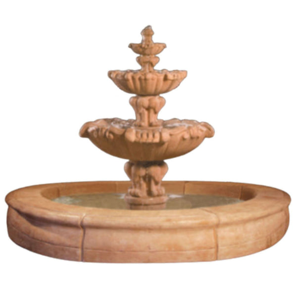 Vesuvio Decorative Pond Focal Fountain With Plain White Background