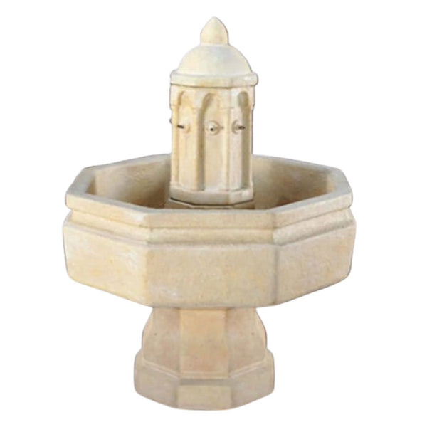 Villa Basilica Outdoor Water Fountain With Plain White Background