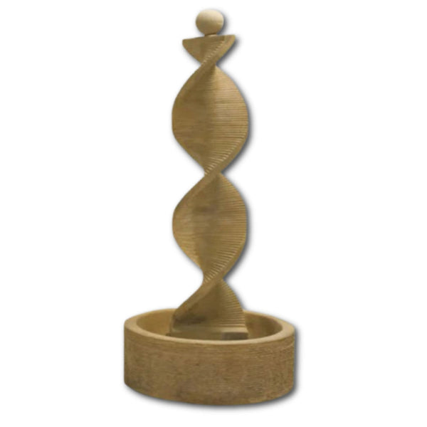 Water Spiral with Round Bowl and Ball Finial With Plain White Background