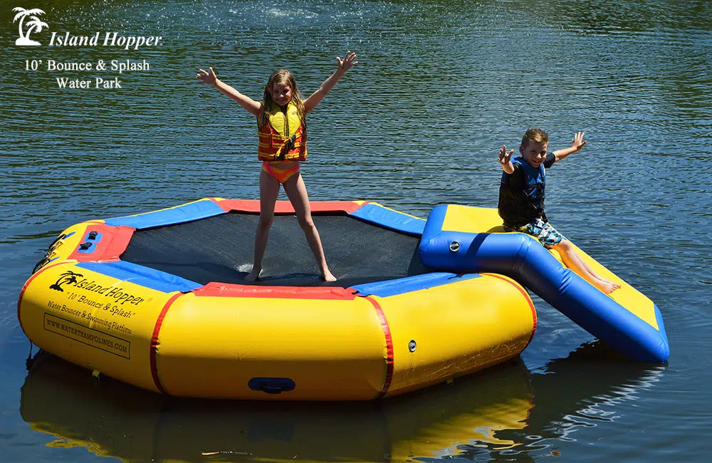 Island Hopper 10' Bounce & Splash & Bouncer Slide Water Park