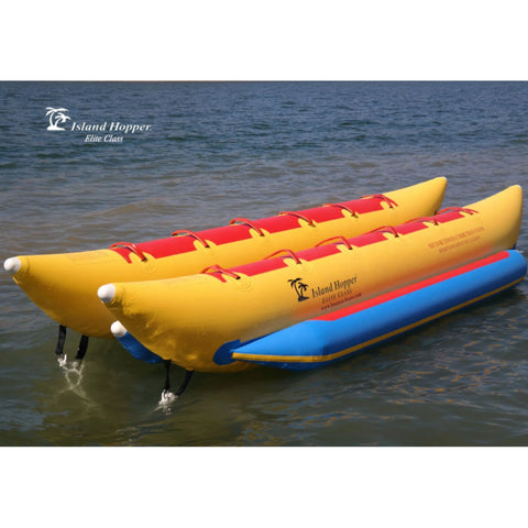 10 Person Double Banana Boat Resting In Calm Water And Ready