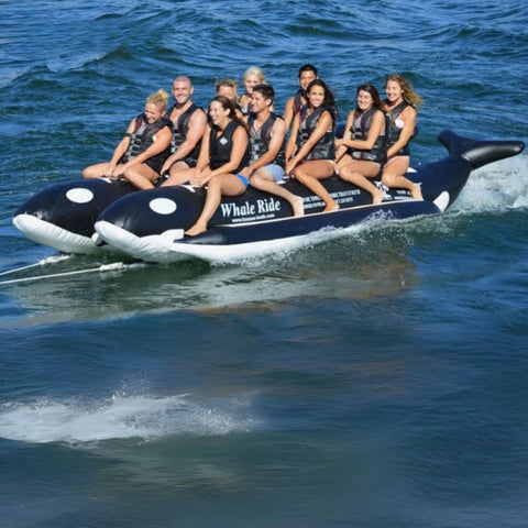 10 Person Whale Ride Double Banana Boat With A Group Having Fun Banana Boating On The Waves