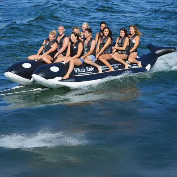 10 Person Whale Ride Double Banana Boat With A Group Having Fun Banana Boating On The Waves