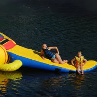 Thumbnail for 13 Gator Water Park with Water Bouncer and SlidesKids Sitting On Gator Tail Slides In Calm Water