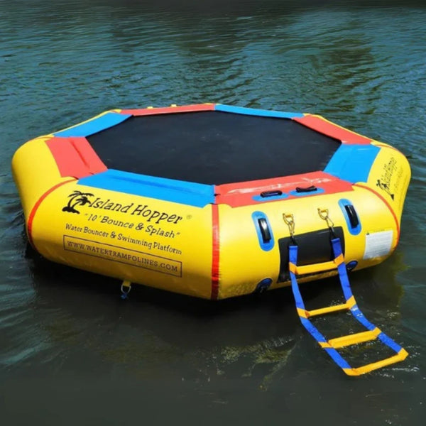 13 Island Hopper Bouncer and Splash Side View Floating On Calm Water