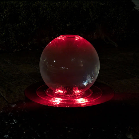 14inch Crystal Sphere Fountain KitOn Stone Patio Red LED Lights