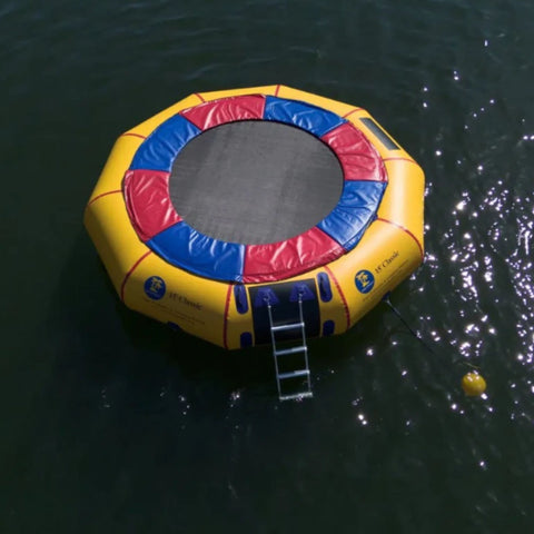15 Island Hopper Trampoline Overhead View Resting On Deep Water