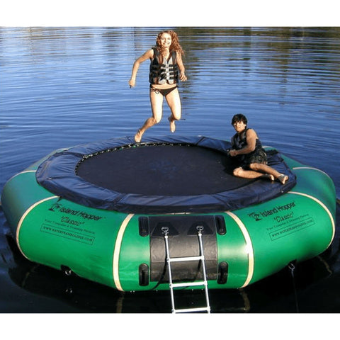 15 Island Hopper Trampoline With Kids Having Fun On Calm Water