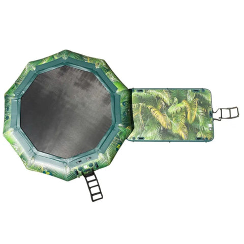 15 Lakeside Water Park Water Bouncer with SlidePlatform Top View Showing The Ladders, Slides And The Bouncer