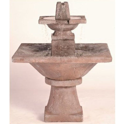 2-Tier Quadrate Garden Water Fountain Colored Background