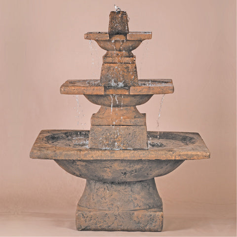 3-Tier Quadrate Outdoor Water Fountain