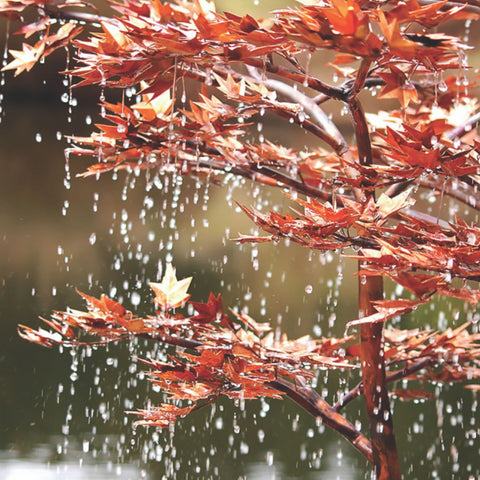 38 Copper Japanese Maple Tree Garden Fountain With Drops Of Water