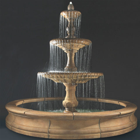 3-Tier Four Seasons Outdoor Water Fountain With Bracci Basin