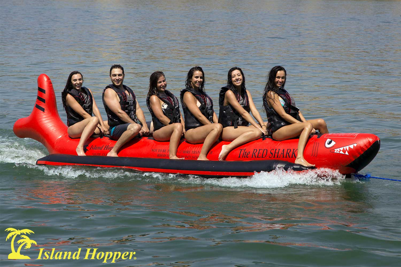 Island Hopper Elite Class Red Shark 6 Person Banana Boat