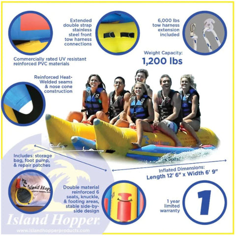 6 Person Side by Side Banana Boat Features