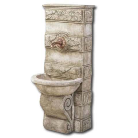 Abetone Wall Outdoor Water Fountain for Spout With Plain White Background