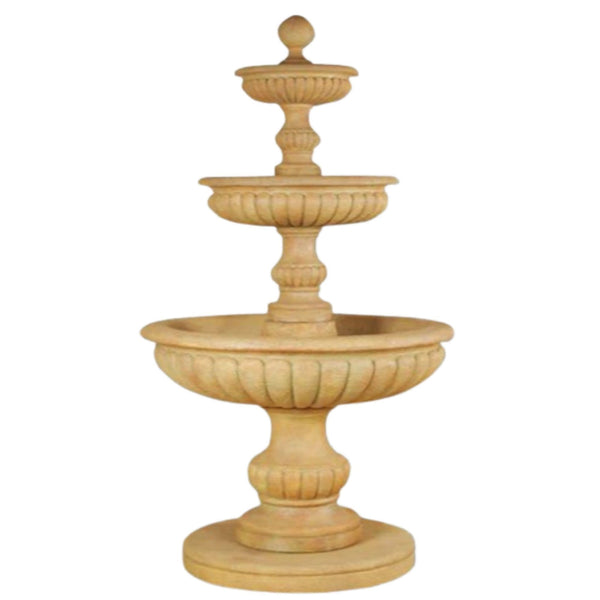 Acqua Sparta Three Tier Outdoor Water Fountain With Plain White Background