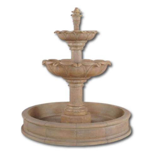 Acquarossa Outdoor Pond Fountain With Plain White Background