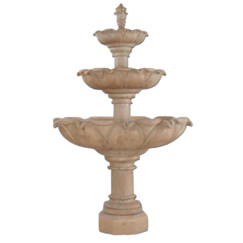 Acquarossa Three Tier Fountain With Plain White Background