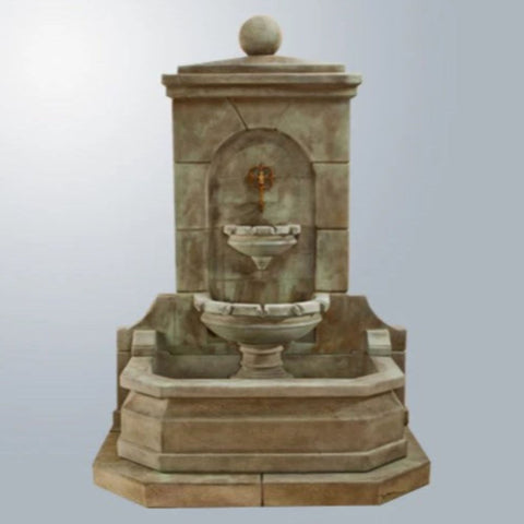 Acquitaine Wall Fountain With Gray Gradient Background