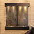 Thumbnail for Adagio Aspen Falls Wall Fountain With Brown Leather Chair-Square Corners Blackened Copper Rajah Slate