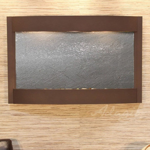 Adagio Calming Waters Wall Fountain With Neutral Wall Accent-Woodland Brown-Black Featherstone