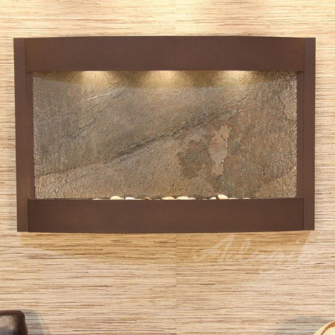 Adagio Calming Waters Wall Fountain With Neutral Wall Accent-Woodland Brown Green Featherstone