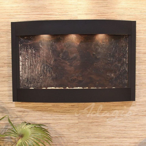 Adagio Calming Waters Wall Fountain With Textured Wall And Palm Leaves