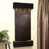 Thumbnail for Adagio Cascade Springs Modern Water Fountain Rajah Featherstone-Blackened Copper Trim-Square Corners With Potted Fern Plant  And Curtain