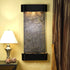 Thumbnail for Adagio Cascade Springs Wall Fountain Yellow Painted Walls With Silky Chocolate Brown Curtain And Table Lamp