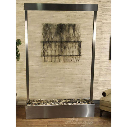 Adagio Grandeur River Contemporary Floor Fountain With Textured Canvas Artwork