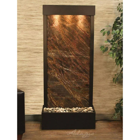 Adagio Harmony River Floor Water Fountain - Rear Mounted With Wooden Textured Backdrop