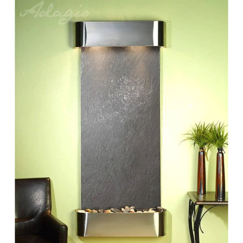 Adagio Inspiration Falls Wall Fountain With Two Vases with a Plants