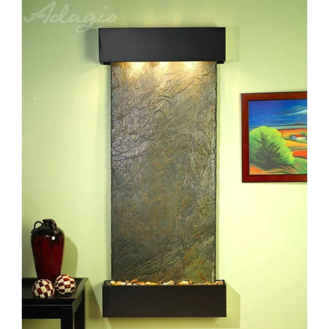 Adagio Inspiration Falls Wall Fountain for Modern Living Spaces With Artistic Painting Wall Frame and Ceramic Decors