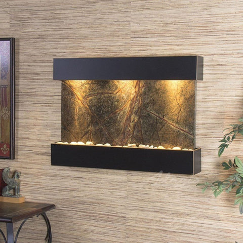 Adagio Reflection Creek Modern Wall Water Fountain Hanged on the Textured Neutral Wall