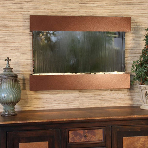 Adagio Reflection Creek Modern Wall Water Fountain With a Ceramic Decor Urns and Plants