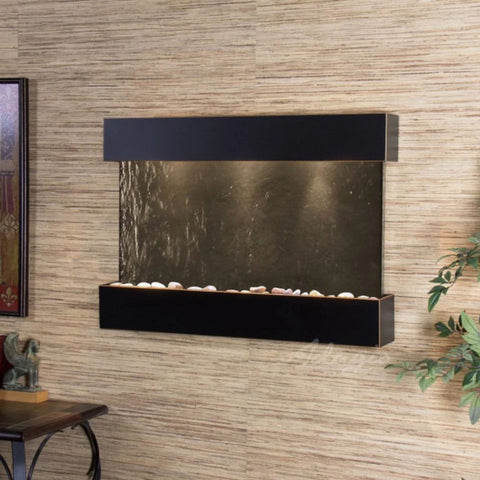 Adagio Reflection Creek Wall Fountain Black Feather Stone-Blackened Copper