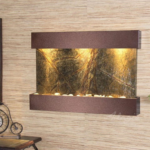 Adagio Reflection Creek Wall Fountain for Living Rooms or Halls With a Decorative Metal Bicycle Sculpture