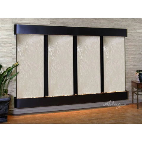 Adagio Regal Falls Wall Fountain Silver Mirror-Blackened Copper-Rounded-White