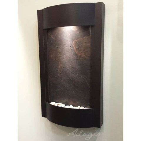 Adagio Serene Waters Modern Water Wall Fountain Multi-Color Feather Stone-Antique Bronze-White