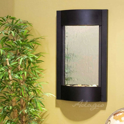 Adagio Serene Waters Wall Fountain Yellow Tone Wall with Green Plants